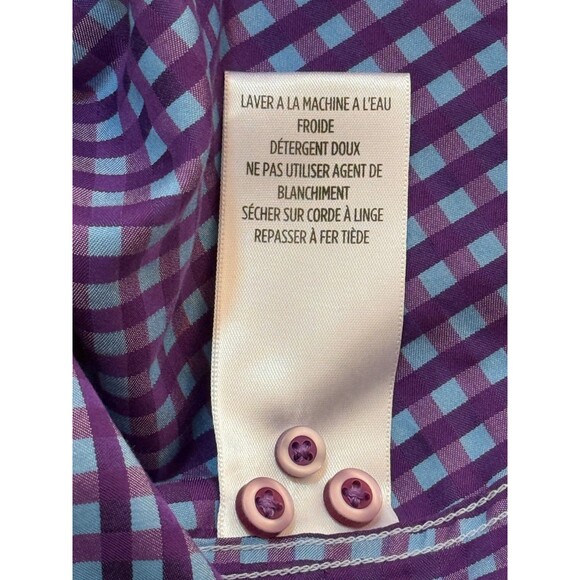 ROBERT GRAHAM Men's Long Sleeve Button Down Blue White Checker Shirt 2XL - Picture 6 of 7